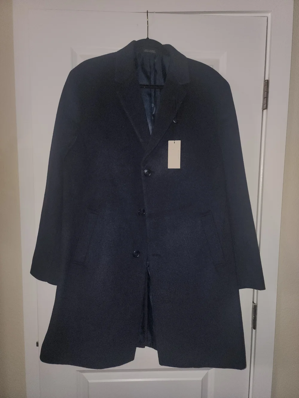 Kenneth Cole Reaction Navy Overcoat NWT Men’s 44R